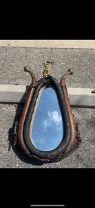 Vintage Reitsport Pferd Sattel Wandspiegel Leder - Bild 1 von 3