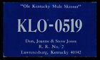 1 x QSL Card Radio USA KLO0519 Lawrenceburg Kentucky 1960s Steve Jones ≠ V130
