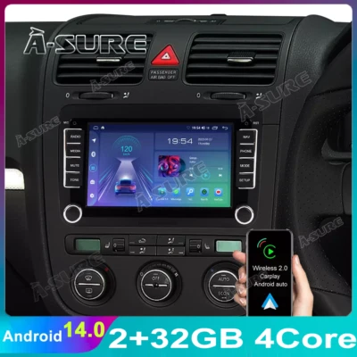 2DIN Polo 6R 32G Android 14 Autoradio VW Golf 5 6 Plus Touran Tiguan Passat Navi - Bild 1 von 4