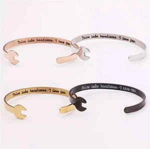 Men's Punk Biker Wrench Tools Mechanic Spanner Bangle Style Wristband Bracelets - Picture 1 of 14