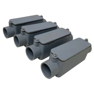 4 New Carlon PVC 1" Conduit Body Type C Threaded Conduit w Cover & Gasket - Picture 1 of 3