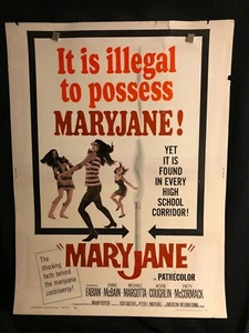 Maryjane 1968 30x40 Movie Poster Mary Jane Marijuana Pot Hippie Drugs Drug Cult - Picture 1 of 1