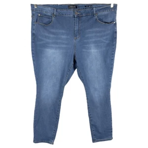 Tahari Plus Size 24W Jeans Skinny High Rise Blue Stretch Kelly Classic 1266 - Picture 1 of 11