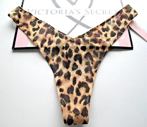 VICTORIA'S SECRET VERY SEXY Strappy Back High Leg Thong Panty VS Mesh Leopard - Picture 1 of 5