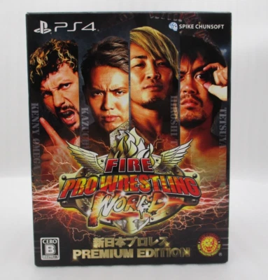 PS4 Fire Prowrestling World Nuovo Giappone Premium Edizione Con / T-Shirt - Immagine 1 di 4