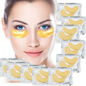 Premium Under Eye Mask Crystal Collagen Gel Pad Gold Face Anti Aging Wrinkle - Picture 1 of 7