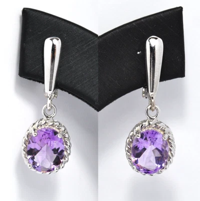 ORECCHINI IN ARGENTO 925 CON AMETISTE NATURALI - Immagine 1 di 4