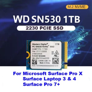 NEW WD PC SN530 M.2 2230 SSD 1TB NVMe PCIe For Microsoft Surface Pro X Pro 7+ 8 - Afbeelding 1 van 8