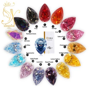 Piedras sueltas de moissanita multicolor en forma de pera hágalo usted mismo anillo piedras preciosas piedras de cumpleaños - Imagen 1 de 25