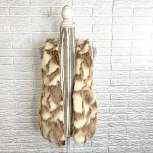 Gilet in pelliccia sintetica Shaggy multicolore Decreto taglia XS extra small - Foto 1 di 7