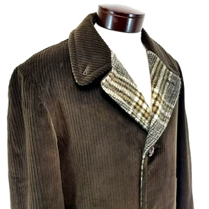Cappotto velluto a coste ZERO KING vintage anni 60 70 fodera lana a quadri USA uomo taglia 40 usato in ottime condizioni! * - Foto 1 di 12