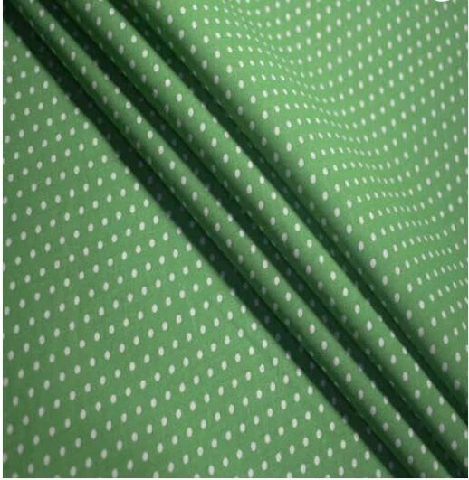 Quilter's Showcase Cotton Fabric WHITE DOTS on GREEN .945 yd (34") X 44" - Image 1 of 1