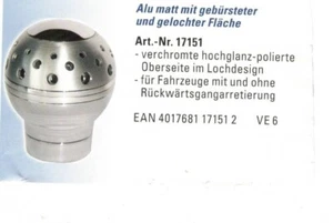 Eufab Schaltknauf chrom-matt,gelochter Oberfläche ,  universal - Bild 1 von 1