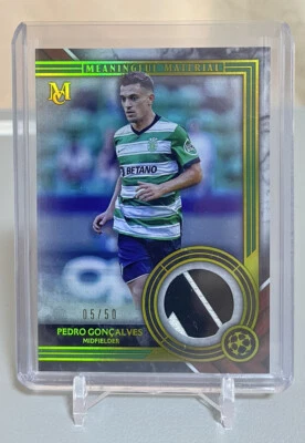2022-23 Topps Museum UEFA UCL PEDRO GONCALVES MEANINGFUL PATCH RELIC GOLD /50 - Image 1 of 2