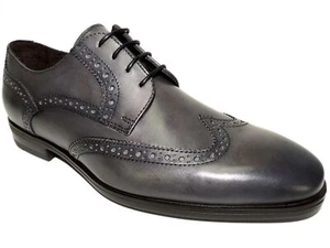 Bruno Magli Men's Bowman Wingtip Oxfords Grey Calf Leather Size 7.5 M - Picture 1 of 6