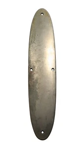 Vintage 15.75 in. Nickel Plated Oval Yale & Towne Door Push Plate - Picture 1 of 4