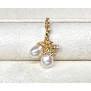 Gebrauchte MIKIMOTO Perlenkette Top K18 Gelbgold Diamant für Damen ohne Box - Bild 1 von 8