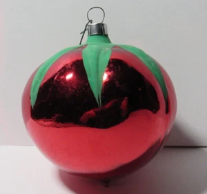 Vintage Tomato Glass Blown Ornament Made in West Germany 3" - Picture 1 of 10