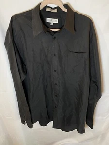 Daniel Ellissa Button Up Shirt Adult XL 17 1/2 35/36 Black Long Sleeve Mens - Picture 1 of 8