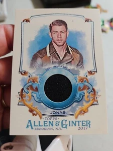 Nick Jonas 2017 Topps Allen & Ginter Relic Card #FSRA-NJ - Picture 1 of 2