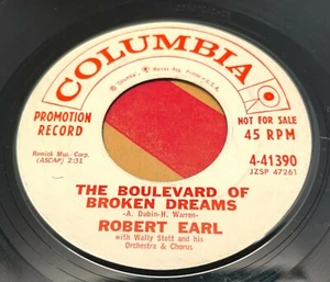 Robert Earl The Boulevard Of Broken Dreams Promo 45 jazz Vinyl Columbia 41390 - Imagen 1 de 4