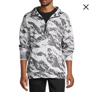 Schwarz-weißes abstraktes Sweatshirt Herren Gr. US Small Gr. S Hoodie Pullover - Bild 1 von 10