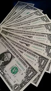 ONE Uncirculated Consecutive $1 Bill, UNC FRN Real Banknote RARE LUCKY US DOLLAR - Picture 1 of 9