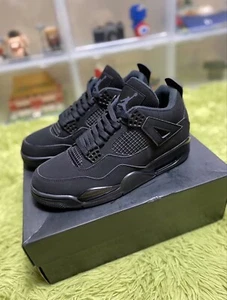 NIKE AIR JORDAN 4 RETRO BLACK CAT MEN'S BASKETBALL SHOES CU1110-010 - Picture 1 of 7
