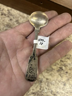 Young&veal Sterling Silver Monogrammed small sugar Spoon Antique 1800s - Image 1 of 4