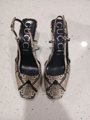 GucciLeather Animal Print Slingback SandalsWomen's Size:  41 - Image 1 of 4