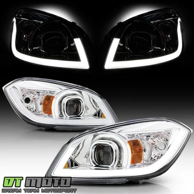 Faros proyectores tubo LED cromados Pontiac G5 2005-2010 Chevy Cobalt 2007-2010 Foto 1 de 4