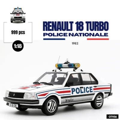 Renault 18 turbo Police Nationale, de marque Otto échelle 1:18 long. 24cm,neuve - Photo 1/4