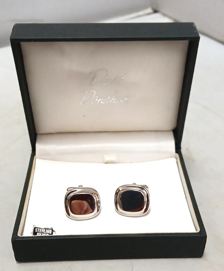 David Donahue Sterling Silver Suare Cuff Links - Image 1 of 4
