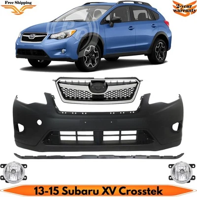 Front Bumper Cover Primed Plastic & Grille Assembly For 13-15 Subaru XV Crosstek Foto 1 de 4
