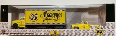 M2 Machines Haulers 68 Chevy C60 & ‘76 Chevy Silverado Stepside Mooneyes Yellow - Image 1 of 4