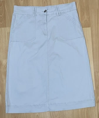 Dash Beige Stone Skirt Size 14 Pockets Cotton/Elastane Midi A Line - Image 1 of 4