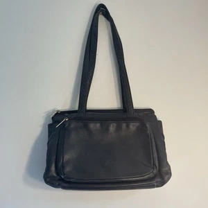Stone Mountain Super Soft Leather Women’s Blk Shoulder Handbag Multiple Pockets - Picture 1 of 7