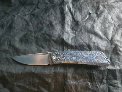 Faca dobrável Luna Boost aço real 2 3/4" Böhler N690 lâmina de aço cabo de titânio - Imagem 1 de 4