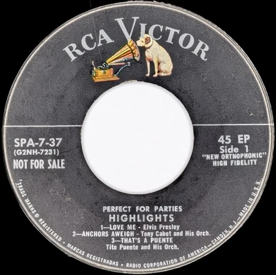Elvis Presley – "Perfect For Parties" SPA-7-37, Promo, "HIGHLIGHTS", US, 1956 - Image 1 of 4