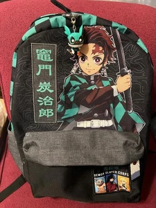 Anime Demon Slayer Backpack 4 Pockets; Phone/Pen Space, 2 Zippers NEW - Picture 1 of 5