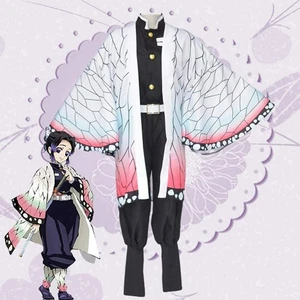 Demon Slayer Kimetsu No Yaiba Kochou Shinobu Kimono Cosplay Costume Full Outfit - Picture 1 of 11