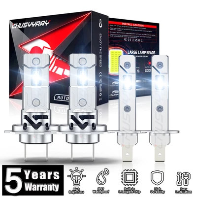 H1 H7 Combo LED Headlight Bulbs 6000K Fits Ducati Diavel Cromo Carbon 2011-2014 - Image 1 of 4