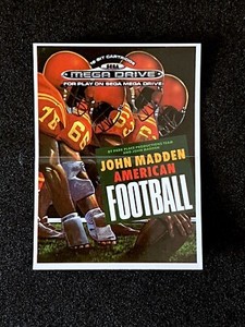 1991 John Madden Football ULTRA RARE Card Sticker Sega READ