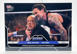 2025 Topps Now WWE #36 CM Punk & Paul Heyman BLACK Foil Parallel 08/10 - Picture 1 of 1