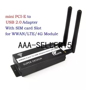 Mini PCI-E PCI-Express to USB Adapter with SIM Card Slot for WWAN/LTE/4G Module - Picture 1 of 23