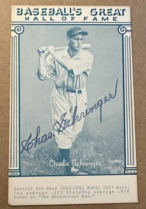 1977 Charles Gehringer Detroit Tigers FIRMATO Hall of Fame mostra HOF morto 1993 - Foto 1 di 2