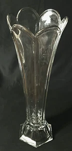 Large Antique Heavy Glass 6 Panel Funeral Vase 17" - Picture 1 of 6