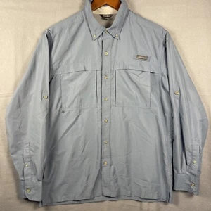 Eddie Bauer Shirt Men’s Large Blue Performance Button Up Pockets Roll Sleeve - Picture 1 of 15