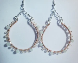 Large Hoop Wirewrapped Earrings - Picture 1 of 2