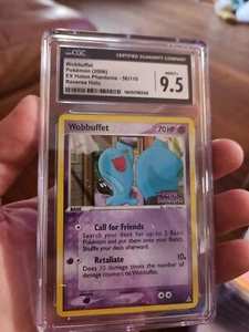 CGC 9.5 MINT + Pokemon Wobbuffet 56/110 Stamped Reverse Holo EX Holon Phantoms - Picture 1 of 4